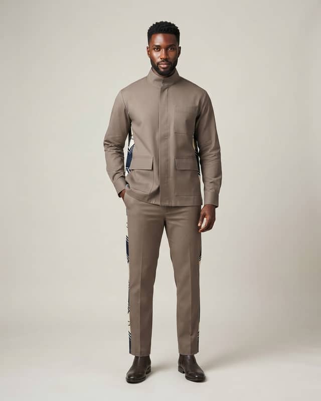 Contemporary Clay Utility Set with African Print