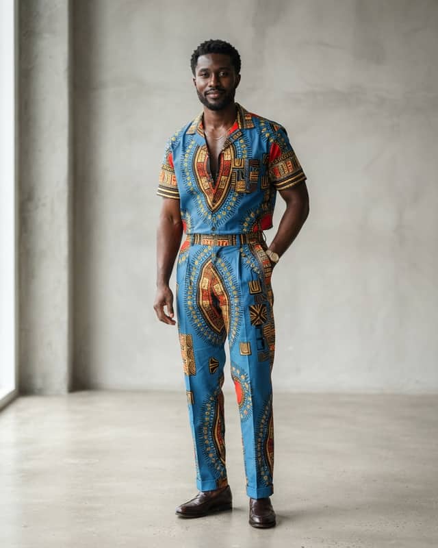 Vibrant Ankara Leisure Set for Men